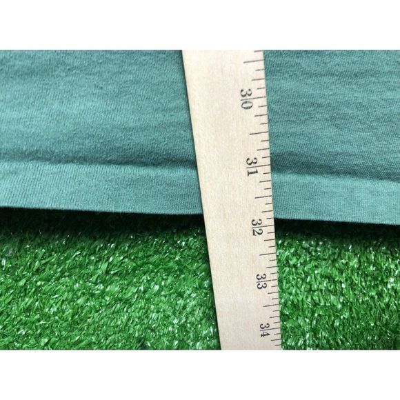 Vintage 90s Liberty Graphics Men's Single Stitch Blank Tee Size XL Green USA - Picture 4 of 6